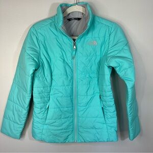 The North Face Turquoise Blue Puffer Jacket Winter Coat Girls Large 14-16